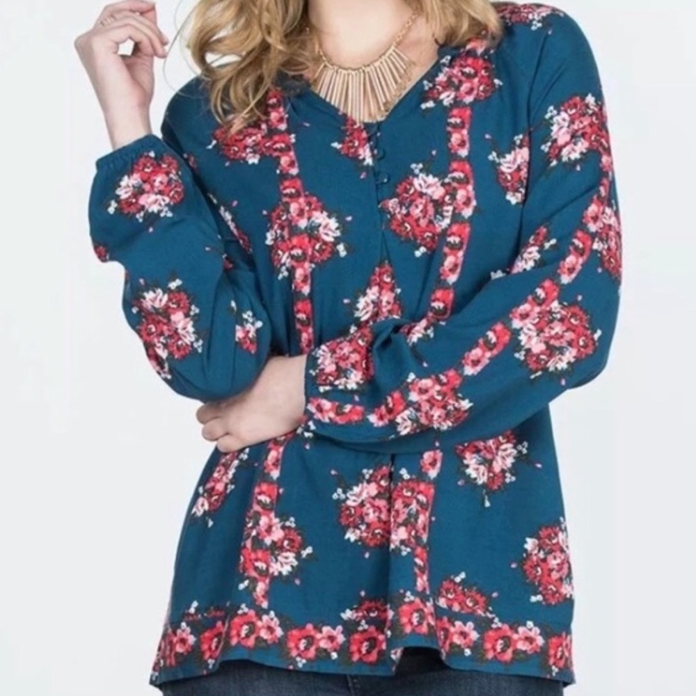Matilda Jane So Vivid Navy Floral Blouse